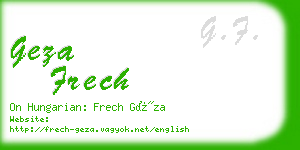 geza frech business card